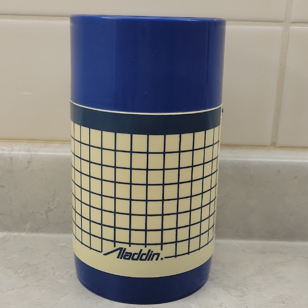 Aladdin Blue and Cream Thermos Vintage